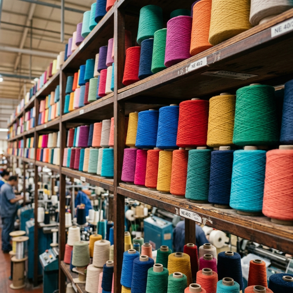 Cotton yarn cones for textile manufacturing